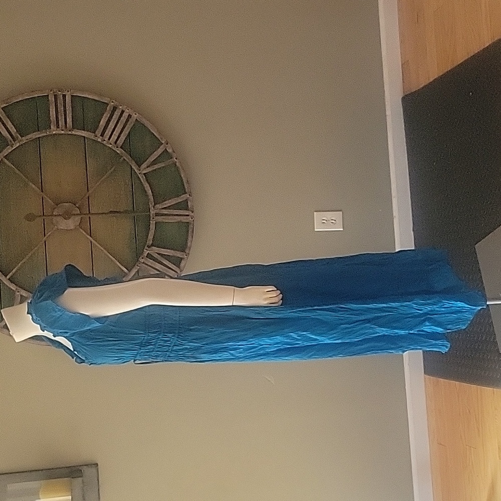 J. Crew Palermo Dress In Viscose Blend Crinkle In Nordic Sea - Picture 4 of 16